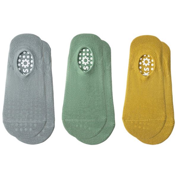 

Женские носки для пилатеса с противоскользящей подошвой, 3 шт Anna-Kaci, Green Gray Yellow