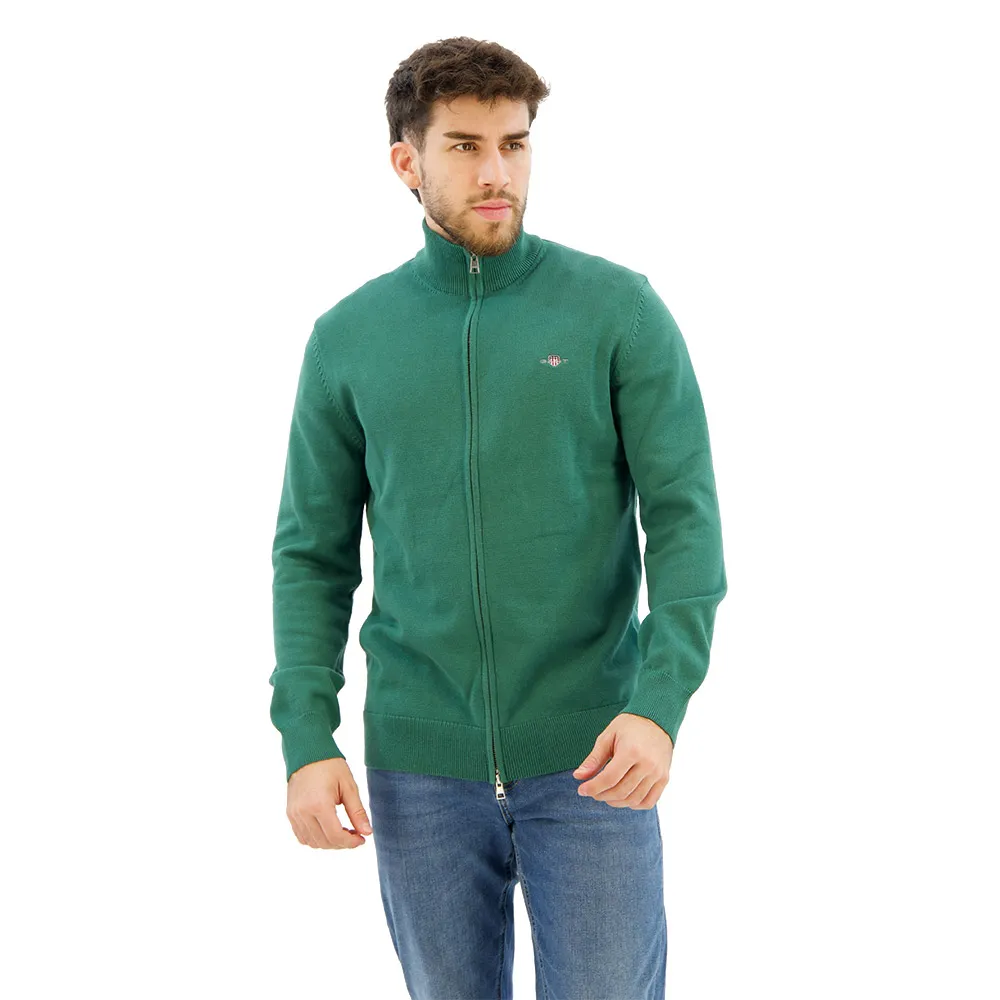 

Свитер Gant Casual half zip, зеленый