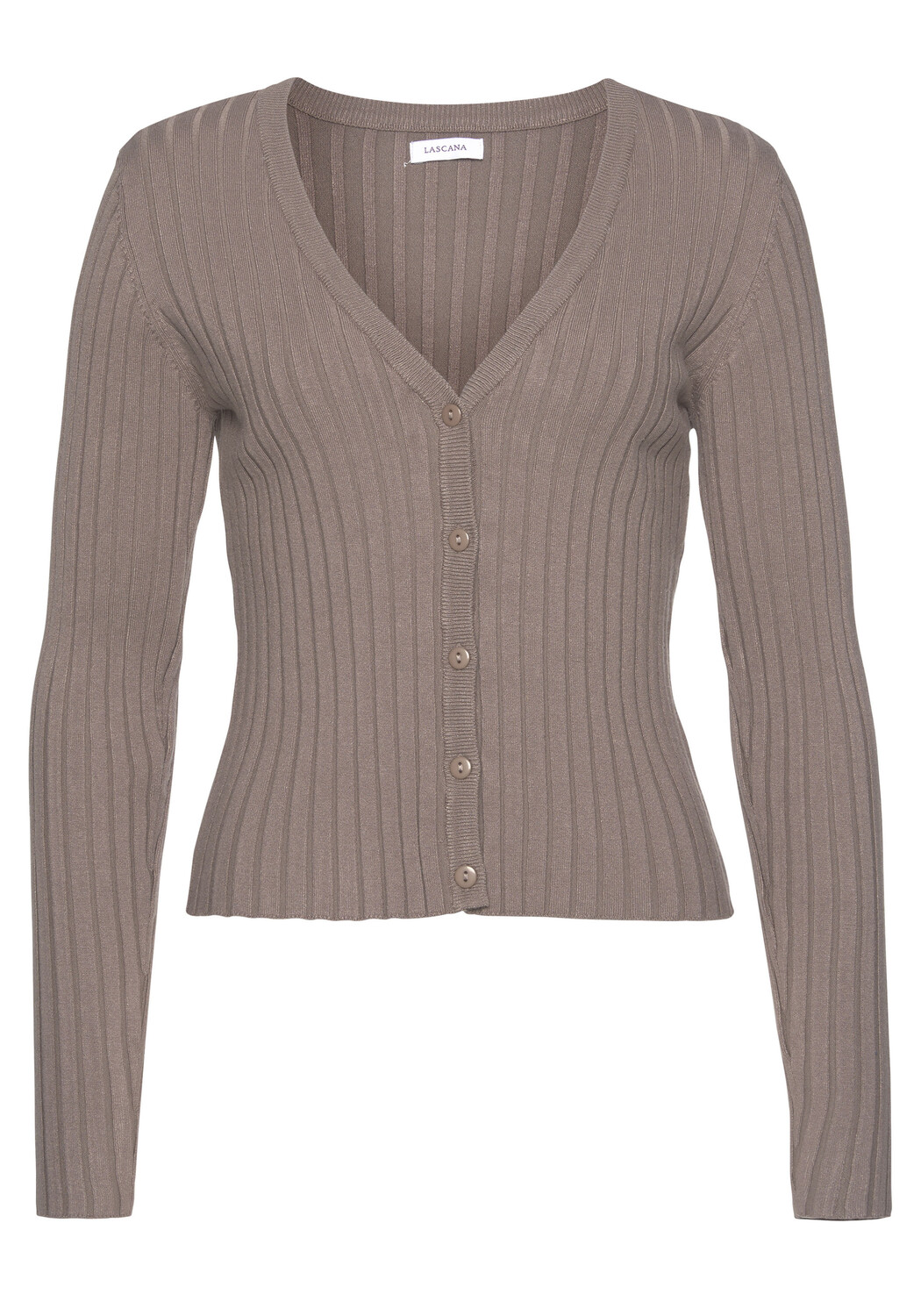 

Кардиган LASCANA Strickjacke, серо-коричневый