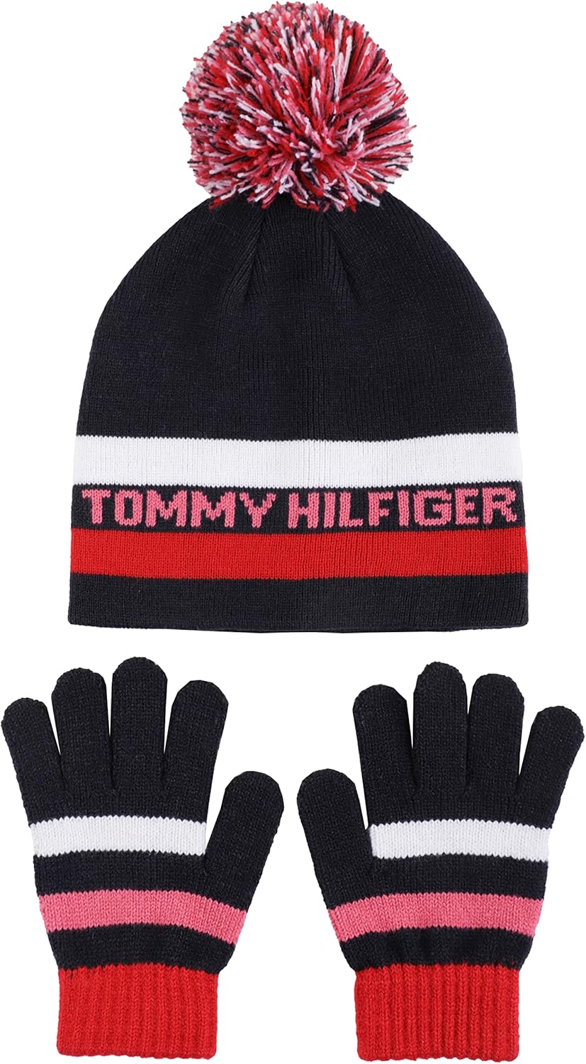 

Комплект из полосатой шапки и волшебной перчатки Tommy Hilfiger для девочек, Navy Blazer