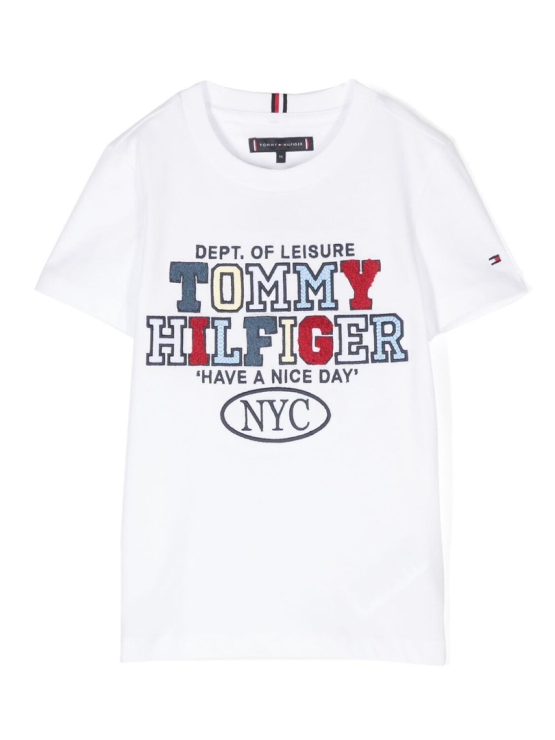 

Футболка с вышитым логотипом Tommy Hilfiger Junior, белый