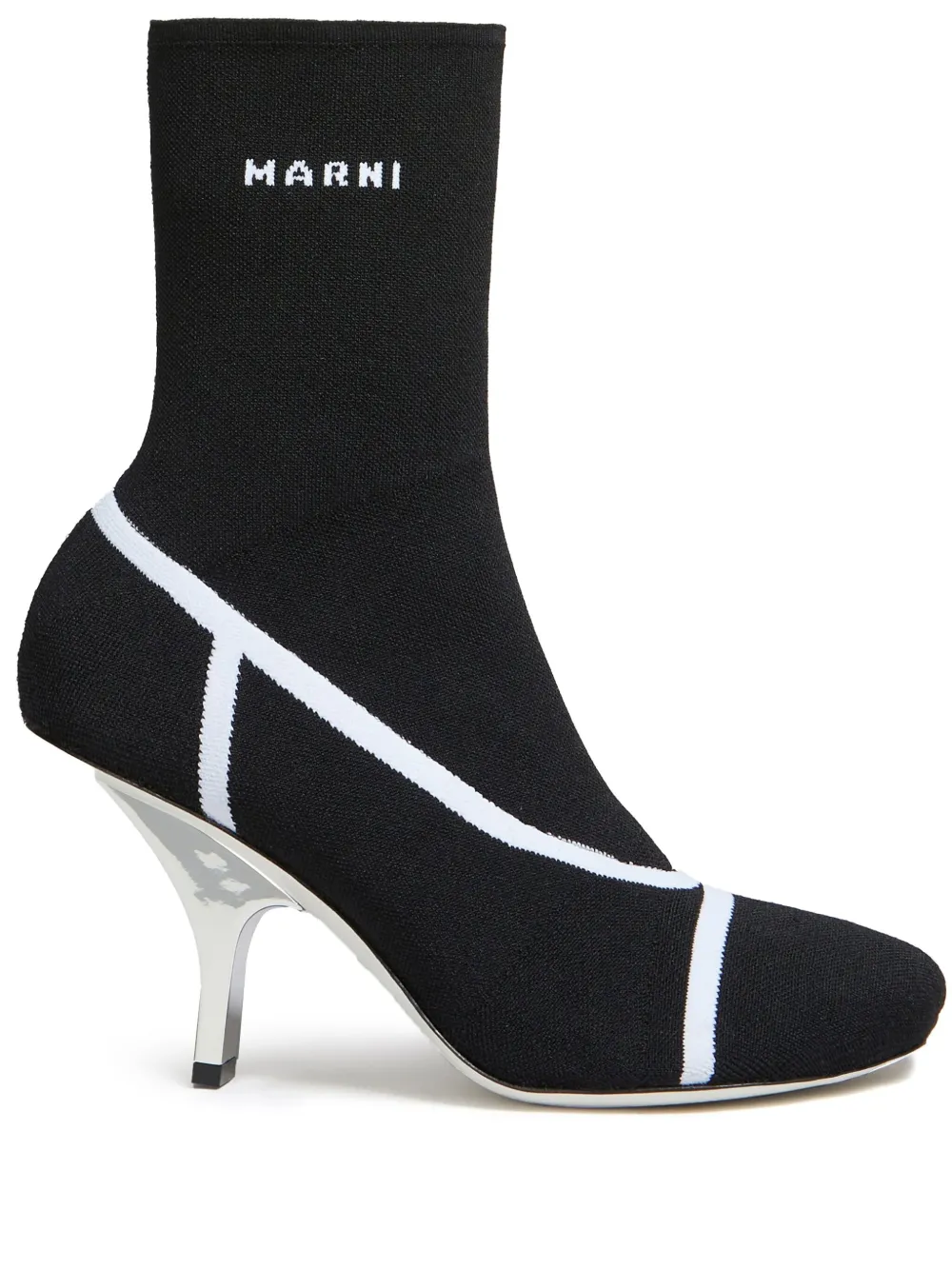 Ботильоны с логотипом Marni, черный