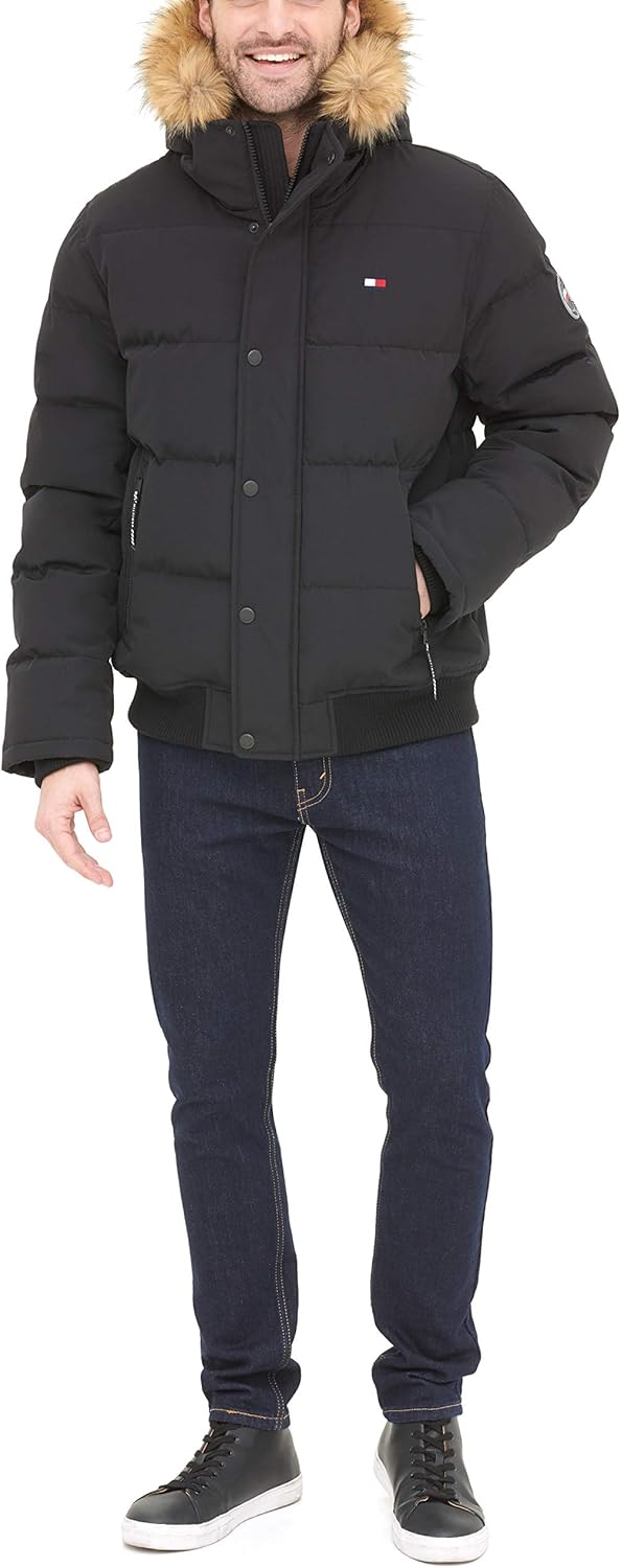 Мужская стеганая куртка-бомбер Tommy Hilfiger Arctic Cloth (стандартная и для больших и высоких), Black — фото 4