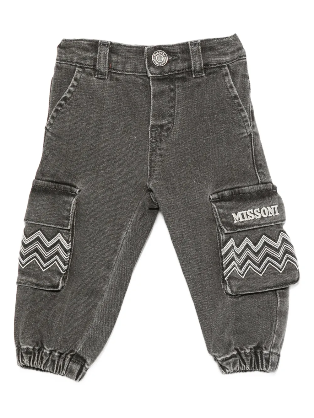 

Брюки с узором зигзаг Missoni Kids, серый