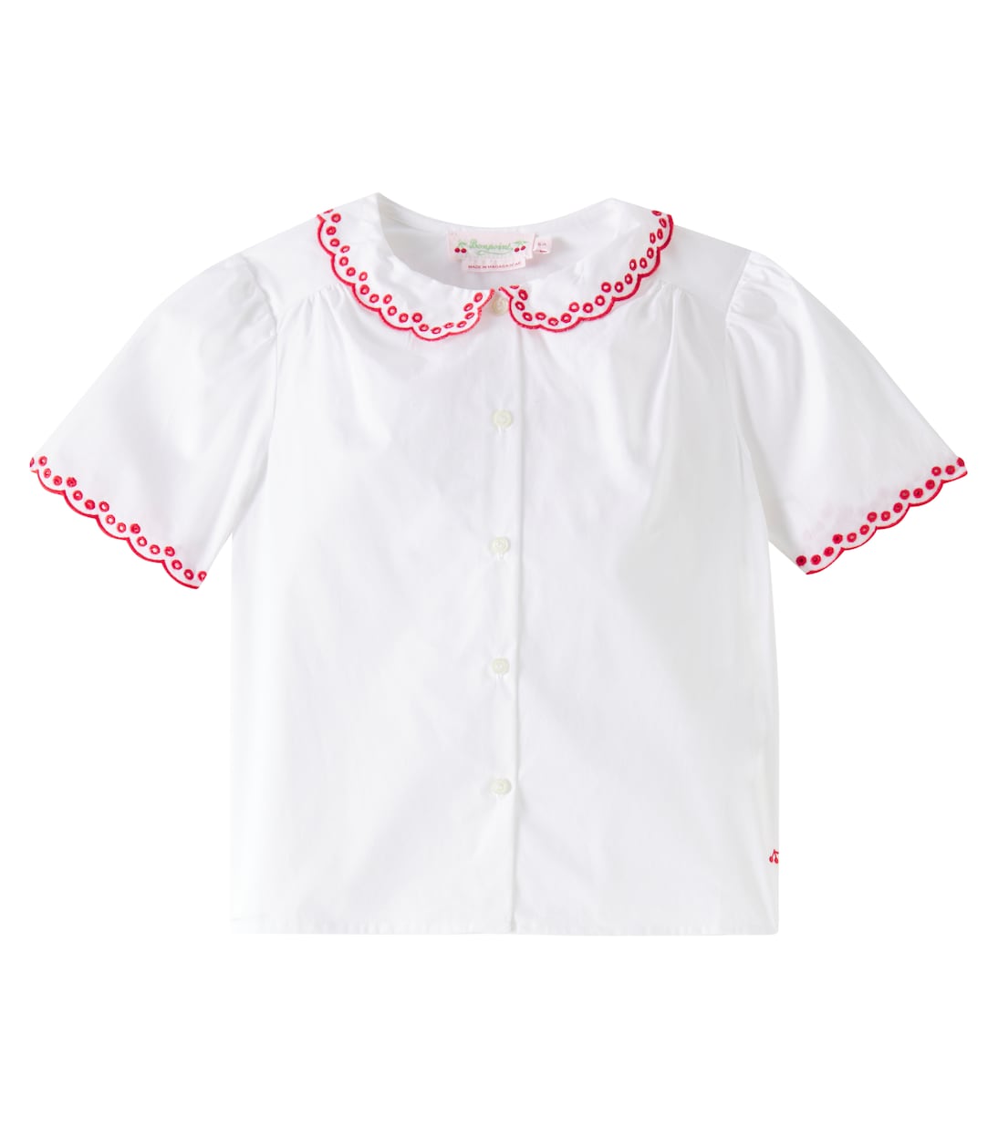 

Хлопковая рубашка Эззи Bonpoint, Blanc Lait