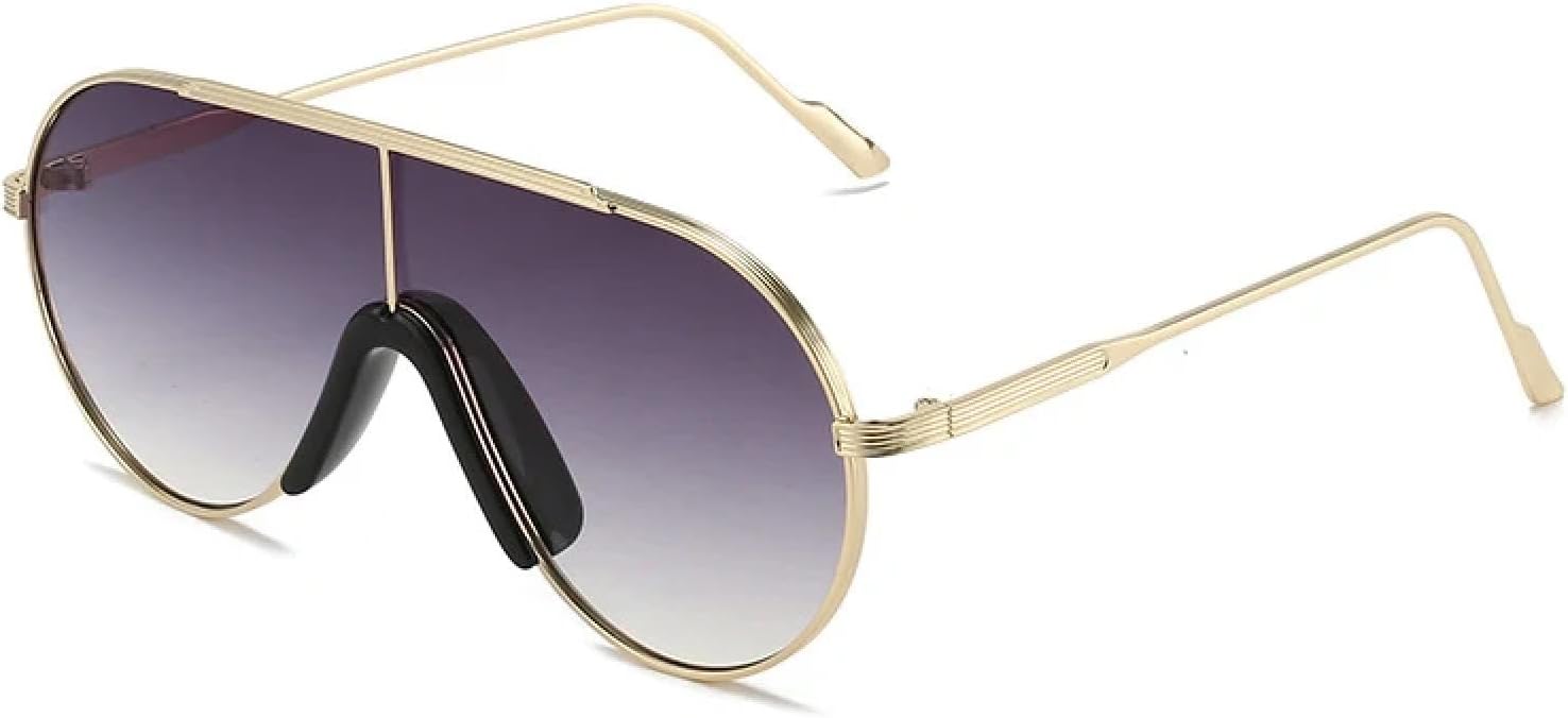 

Популярные овальные панк-солнцезащитные очки для женщин и мужчин, модные винтажные очки в крупной оправе, очки для вождения с защитой от УФ-излучения UV400 TKKTLLT, Gold Gradient Gray