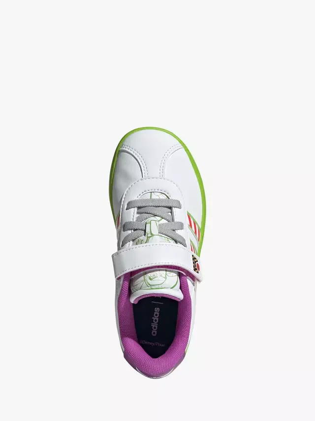 Детские кроссовки Pixar Toy Story VL Court 30, бело-зеленые adidas — фото 4