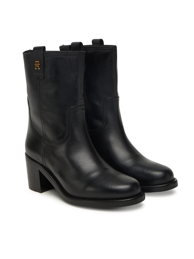 Ботильоны Riding Lthr Mid Boot Block Heel FW0FW08776 Tommy Hilfiger, черный — фото 2