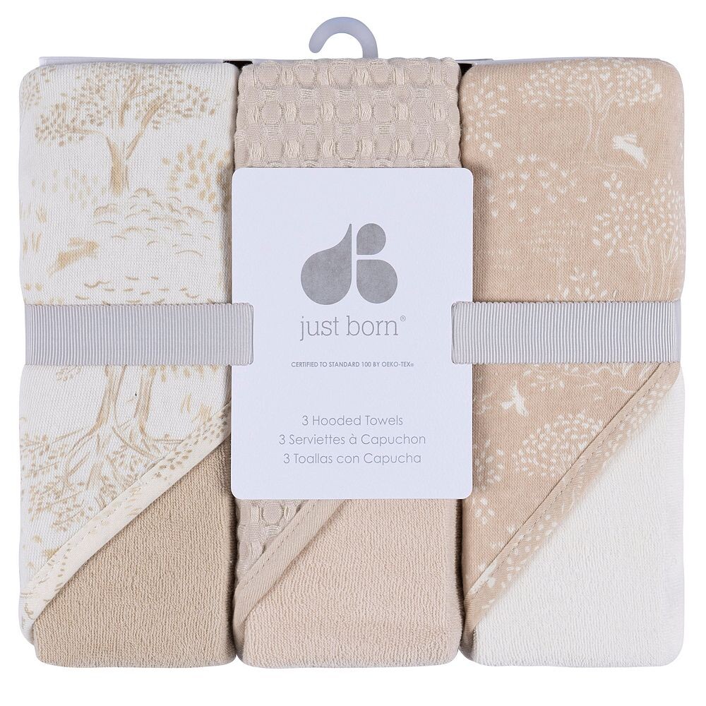 

Комплект из 3 полотенец с капюшоном Just Born Baby, цвет Neutral