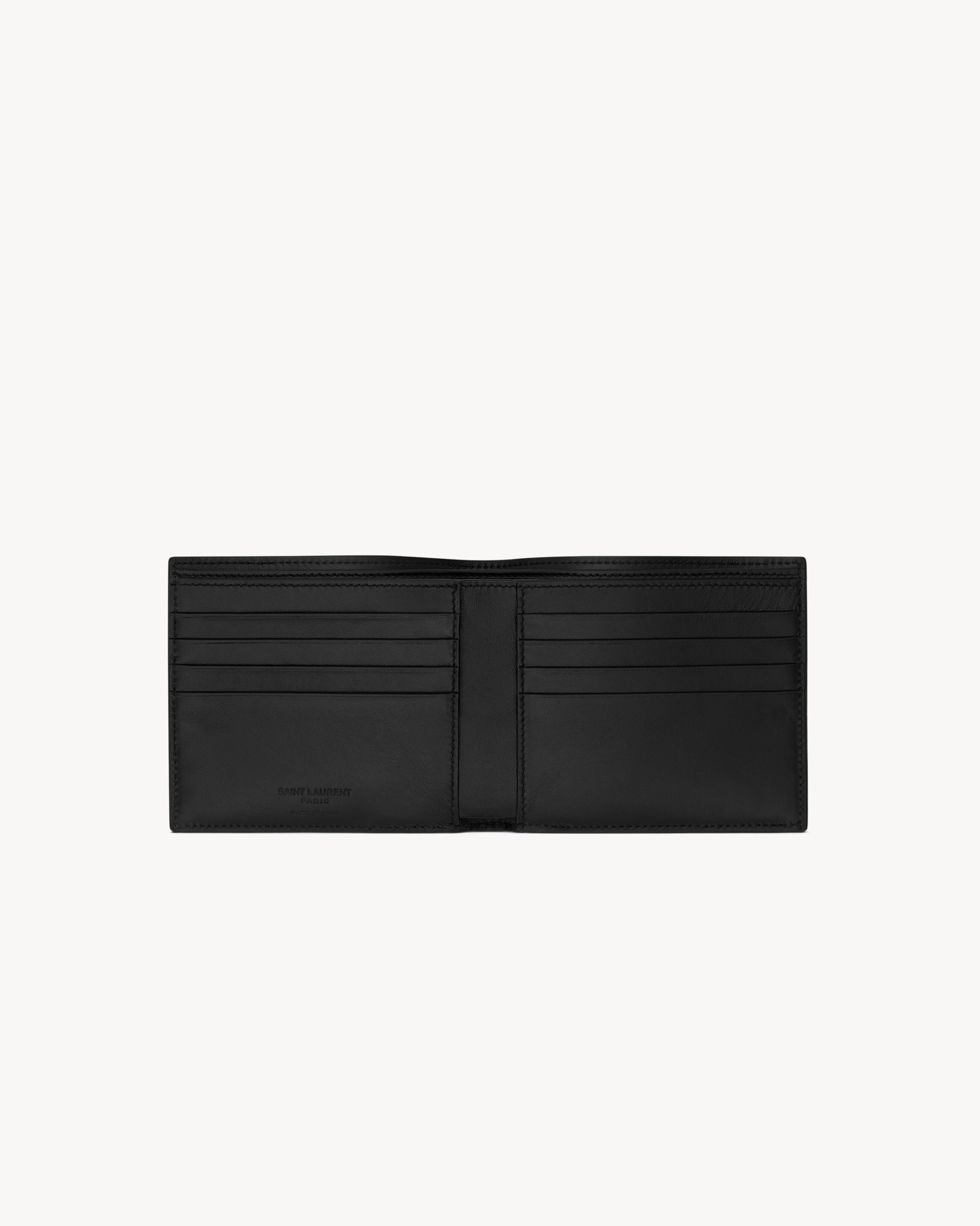Кошелек Saint Laurent Paris EAST/WEST из лакированной кожи, черный — фото 4