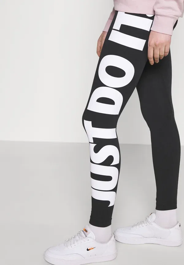 Штаны Nike Sportswear W nsw essntl lggng jdi hw leggings, черный/(белый) — фото 3