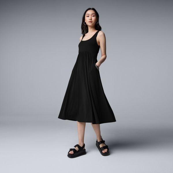 

Мини-платье миди расклешенное Simply Vera Vera Wang, черный