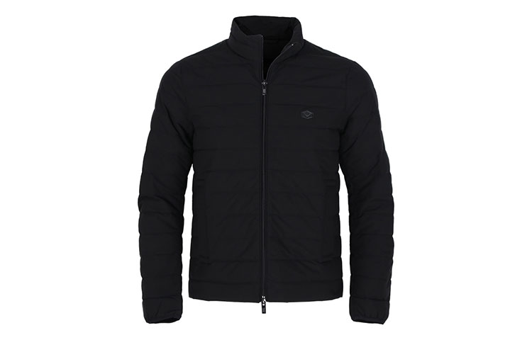 EMPORIO ARMANI Стеганая нейлоновая куртка на молнии с нашивкой в виде орла, Black — фото 3