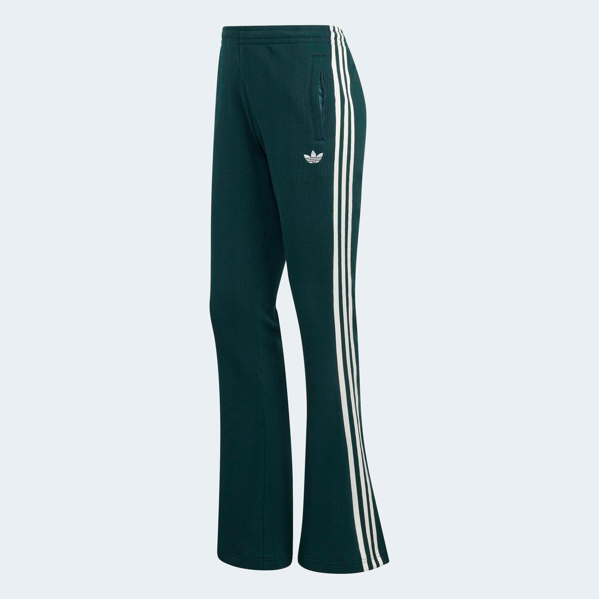Adidas Originals Расклешенные брюки в темно-зеленом цвете — фото 2