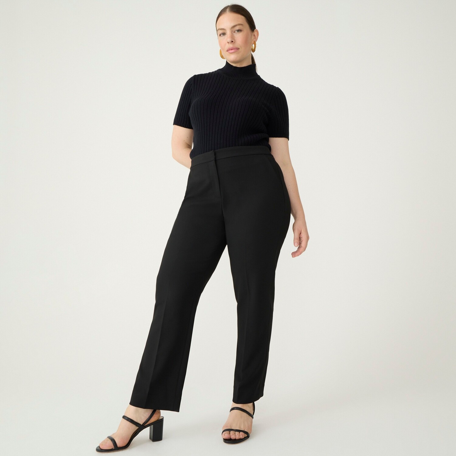 

Прямые брюки Curvy Kate из эластичной ткани на все сезоны J.Crew, черный