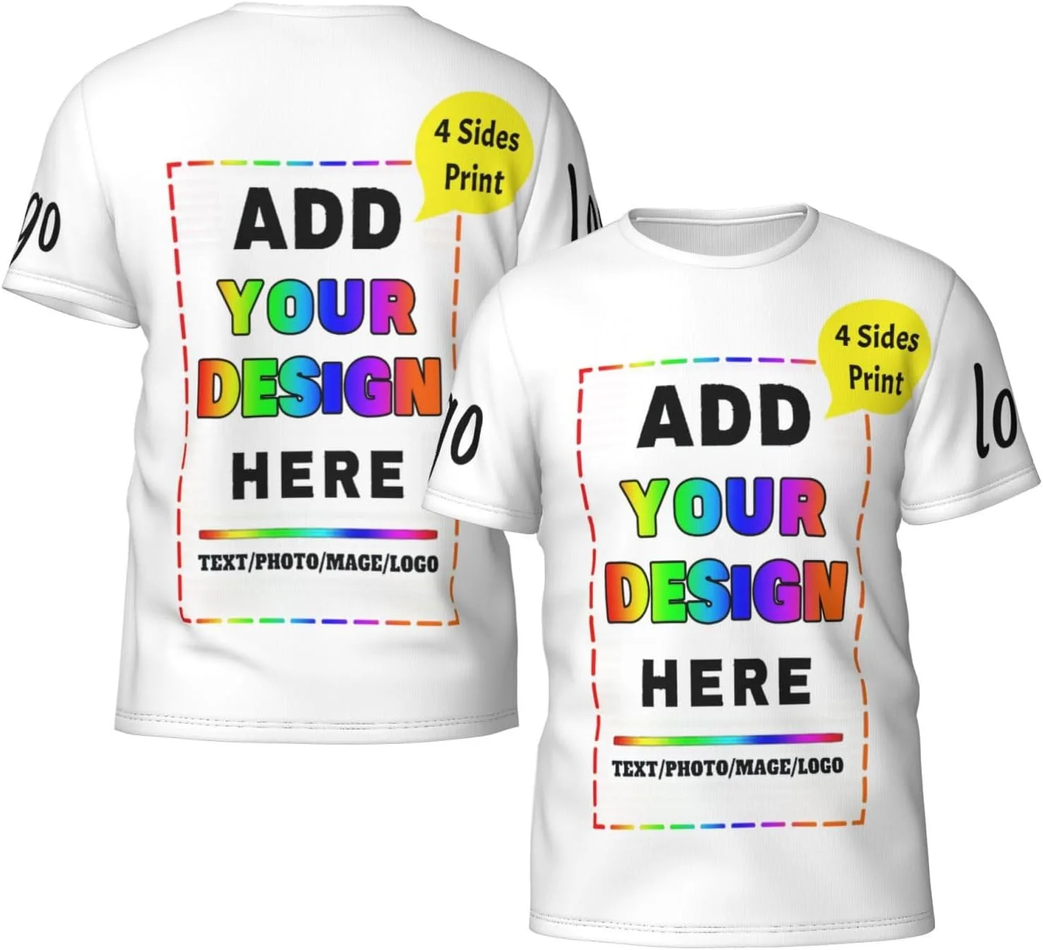 Футболка Custom T Shirts с принтом спереди и сзади
