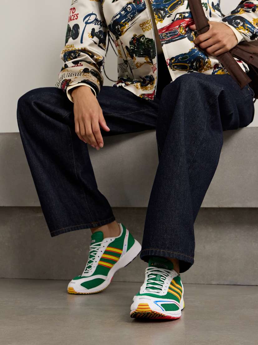 Кроссовки Adizero adios и сетчатые Adidas Originals, зеленый — фото 2