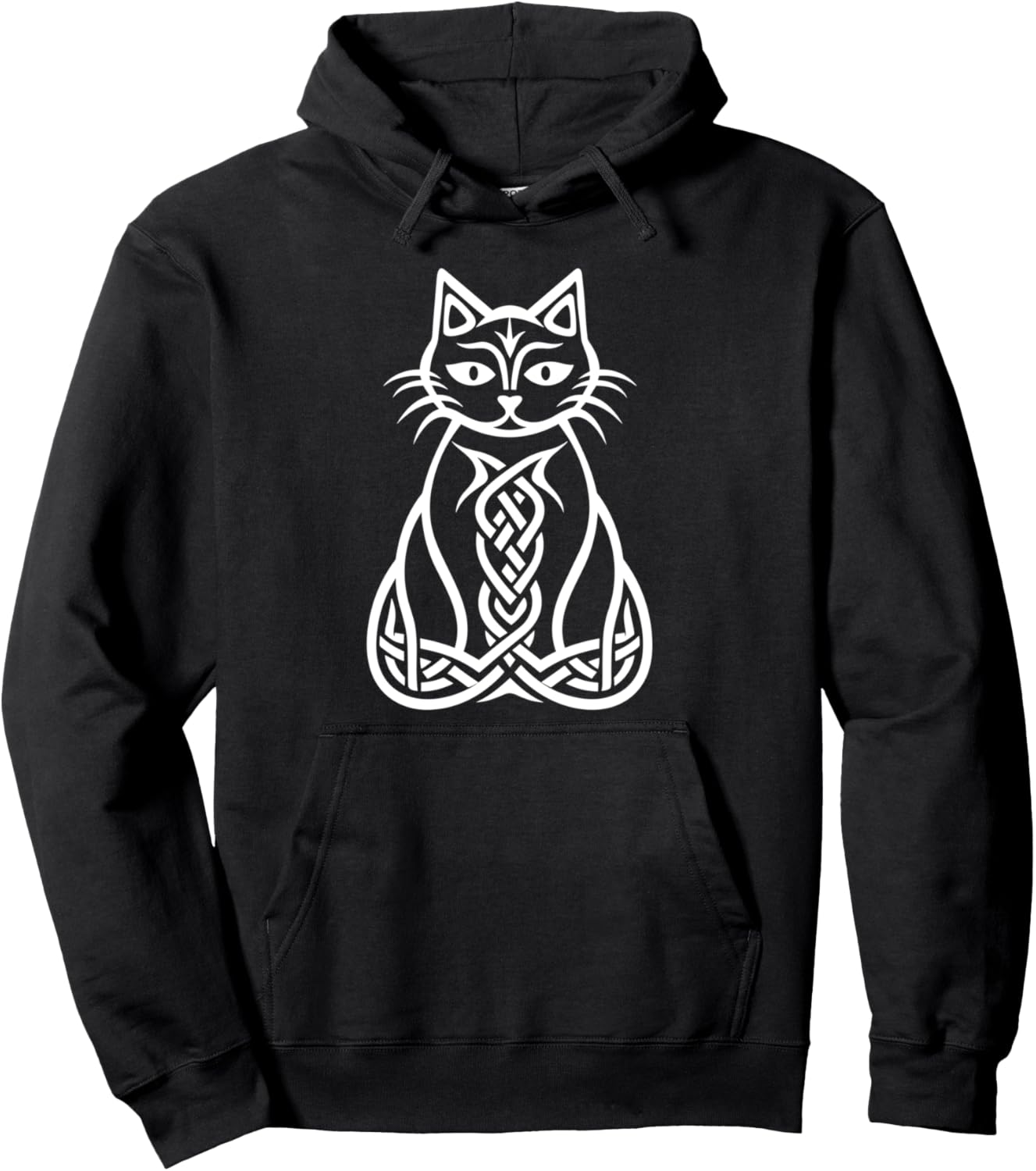 

Толстовка с изображением кота из скандинавской мифологии и кельтского узла Celtic Knot Animal Designs, черный