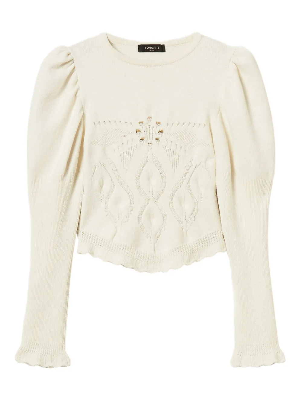 

Джемпер рыхлой вязки с объемными рукавами Twinset, бежевый