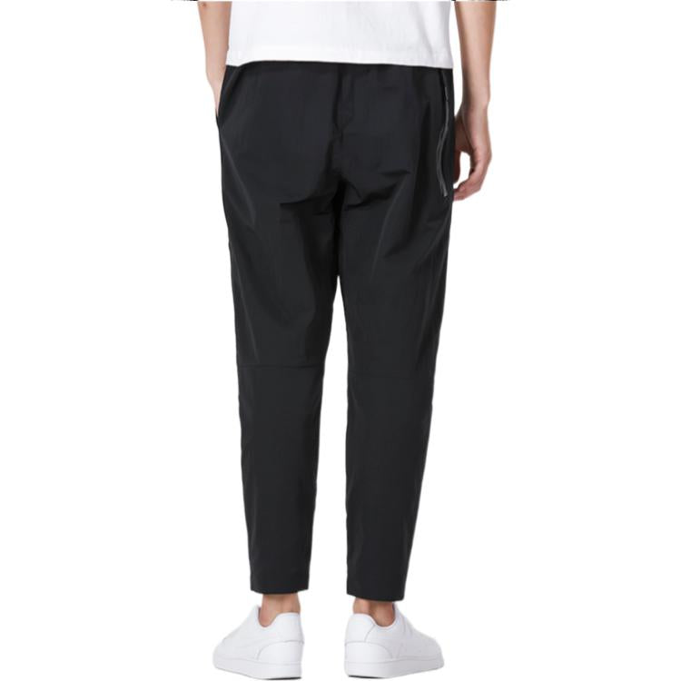 Повседневные брюки Men's Nike Solid Color Logo Printing Drawstring Lacing Straight Casual Pants/Trousers Black DQ4344-010 — фото 3