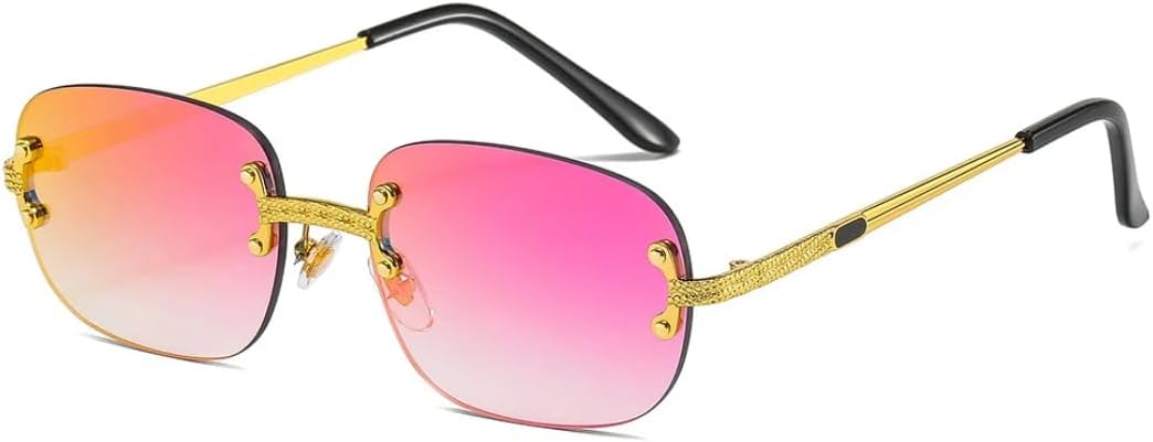 

Роскошные дизайнерские солнцезащитные очки без оправы для женщин и мужчин, популярный винтажный панк, маленькие солнцезащитные очки с зеркальными линзами SZVVBKK, Mirror Red