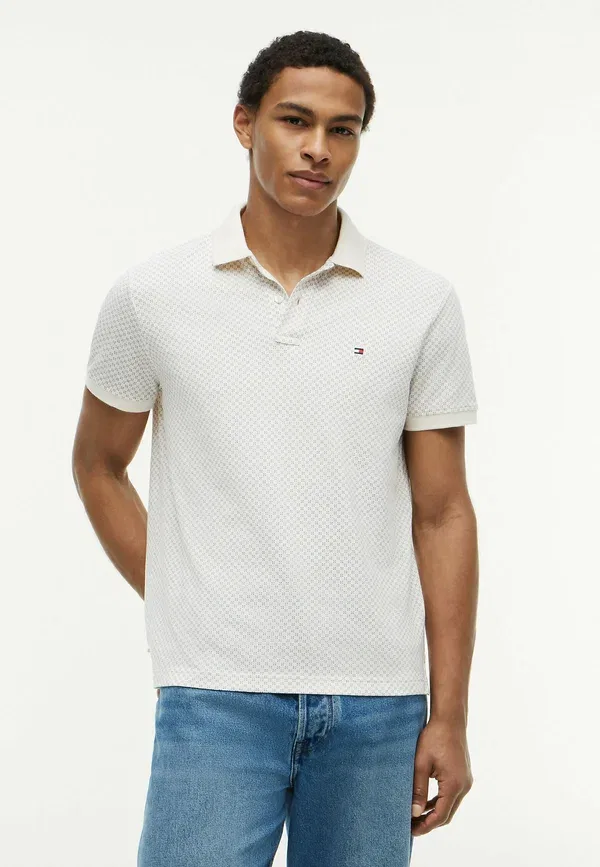 Поло Tommy Hilfiger Regular Fit с геометрическим принтом, слоновая кость