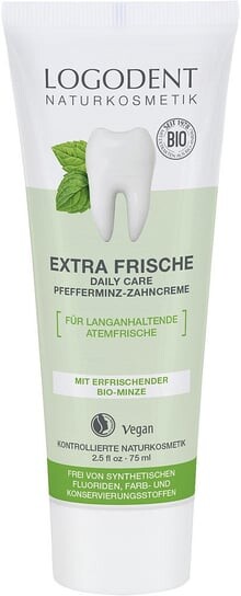 

Освежающая зубная паста с органической мятой без фтора, 75 мл Logona Extra Fresh