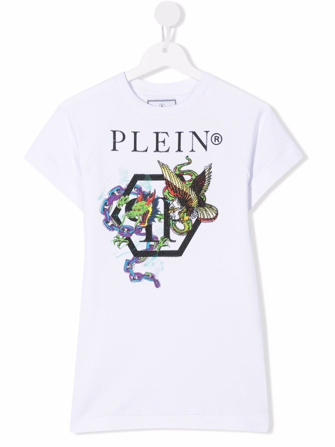 

Philipp Plein платье-футболка с принтом, белый