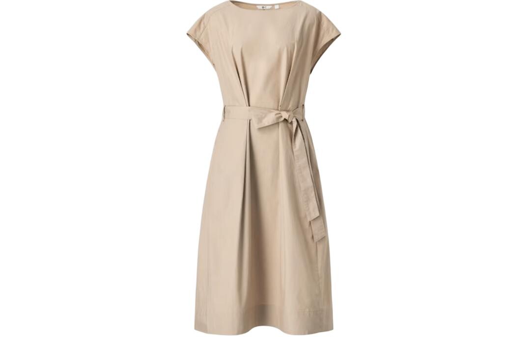 

C Collection Платье с короткими рукавами женское бежевое Uniqlo