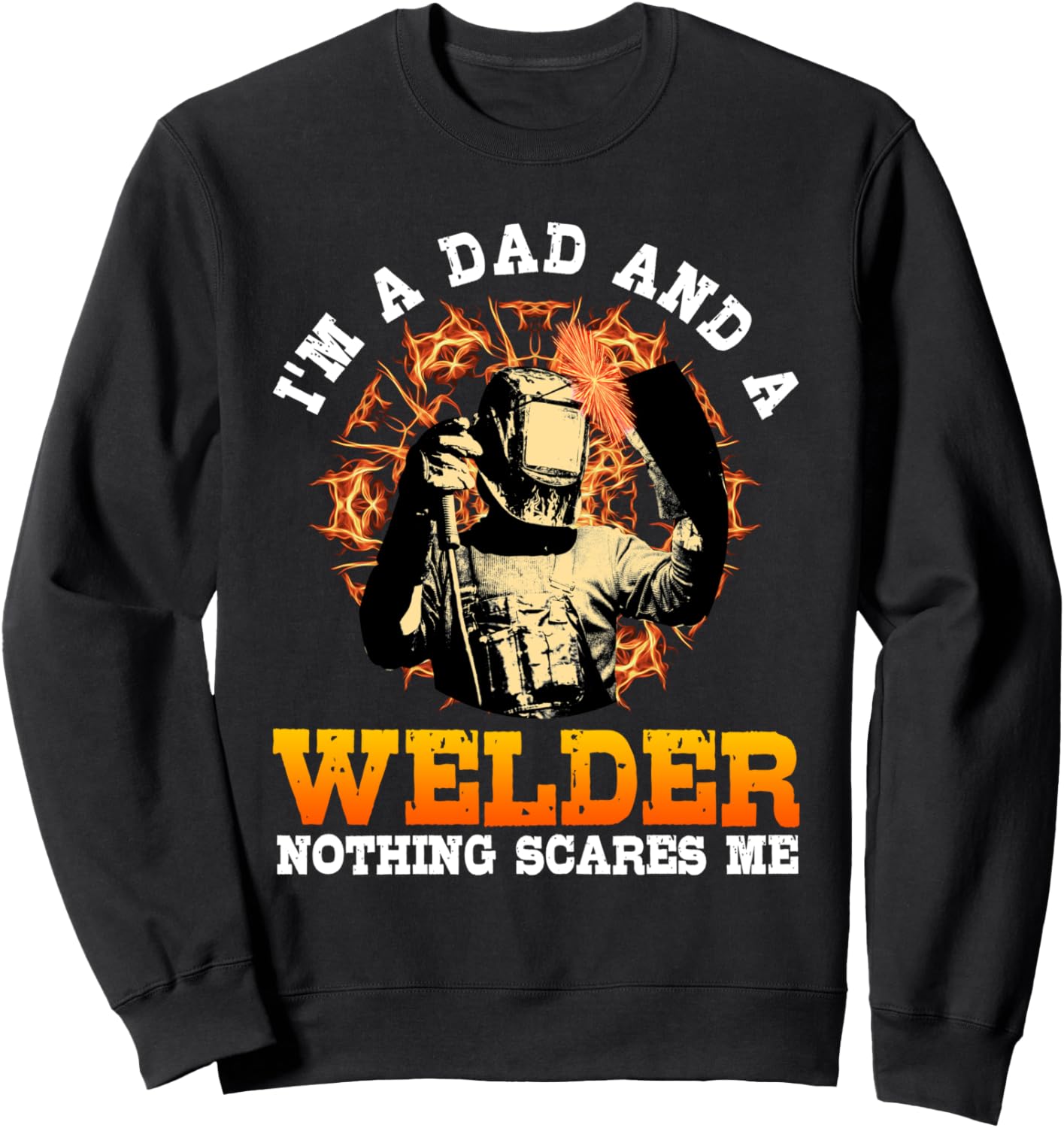 

Забавная толстовка на День отца с надписью «Я папа и сварщик» Welder Gifts, черный