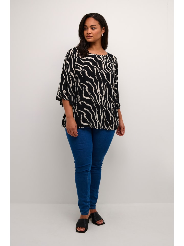 

Блузка KAFFE curve, цвет black/antique zebra print
