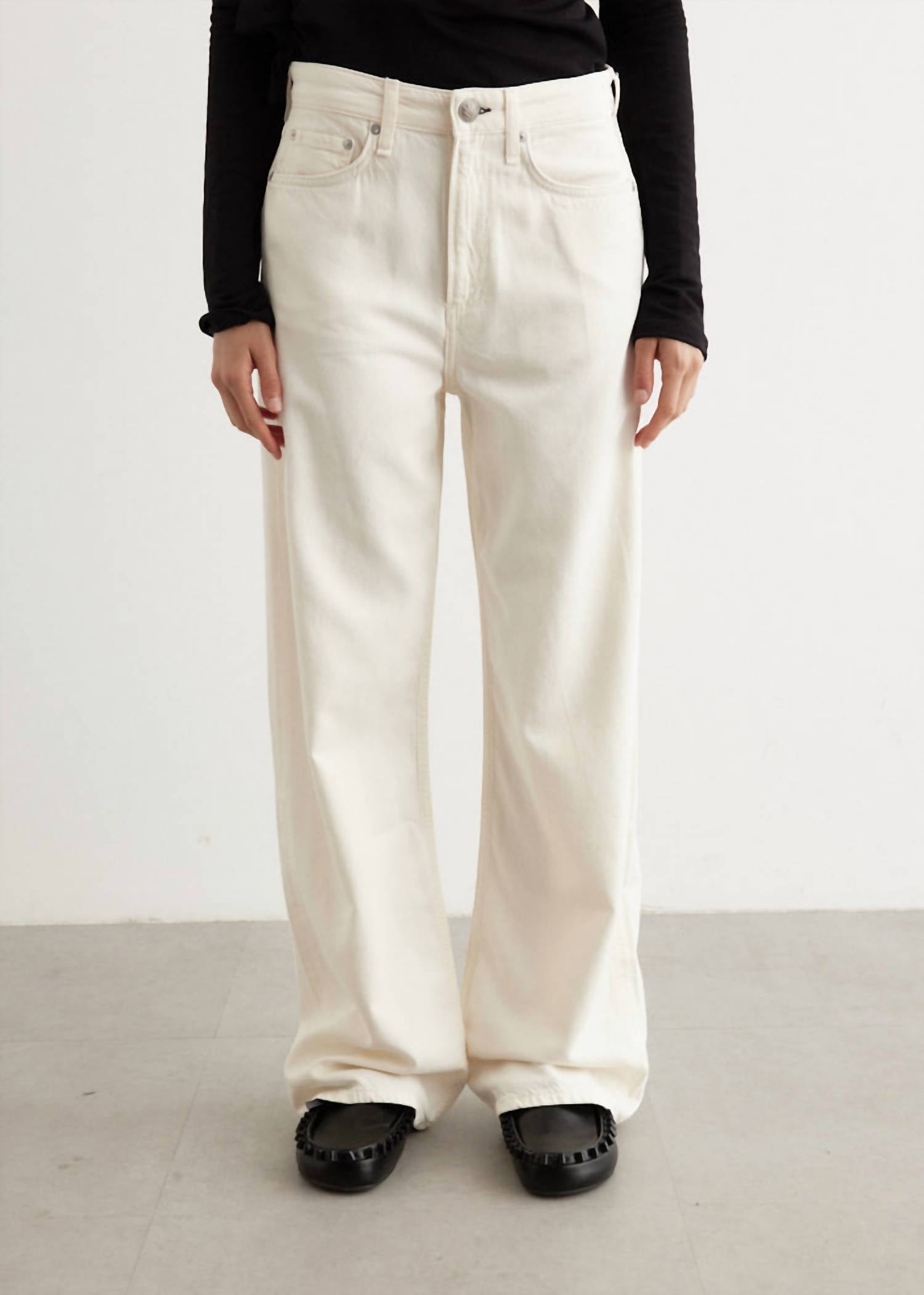 

Легкие джинсы Logan Mid Rise с широкими штанинами в цвете экрю Rag & bone, Ecru