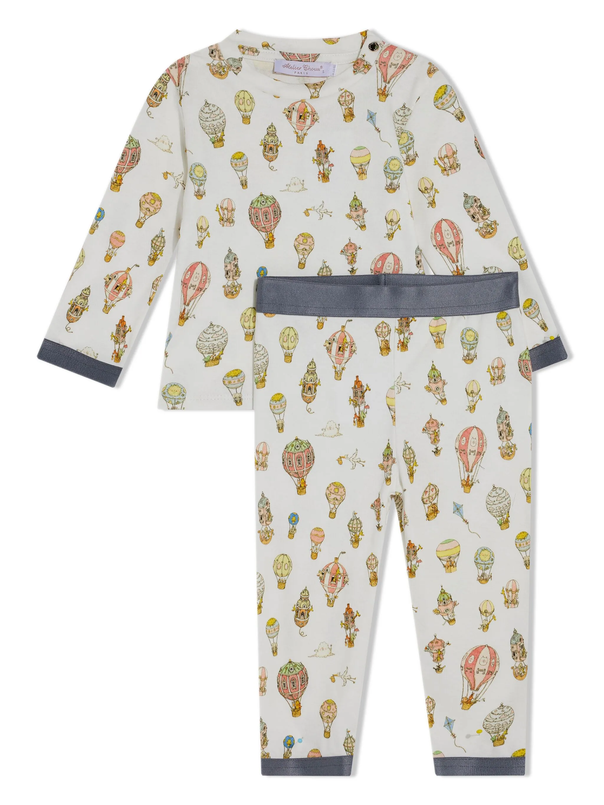 

Комплект из топа и брюк с принтом Hot Air Ballon Atelier Choux, белый