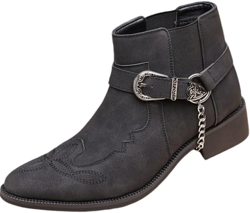 Мужские ретро ботинки на щиколотку - подходят для работы, поездок на работу, активного отдыха и повседневного использования Clolinde, черный