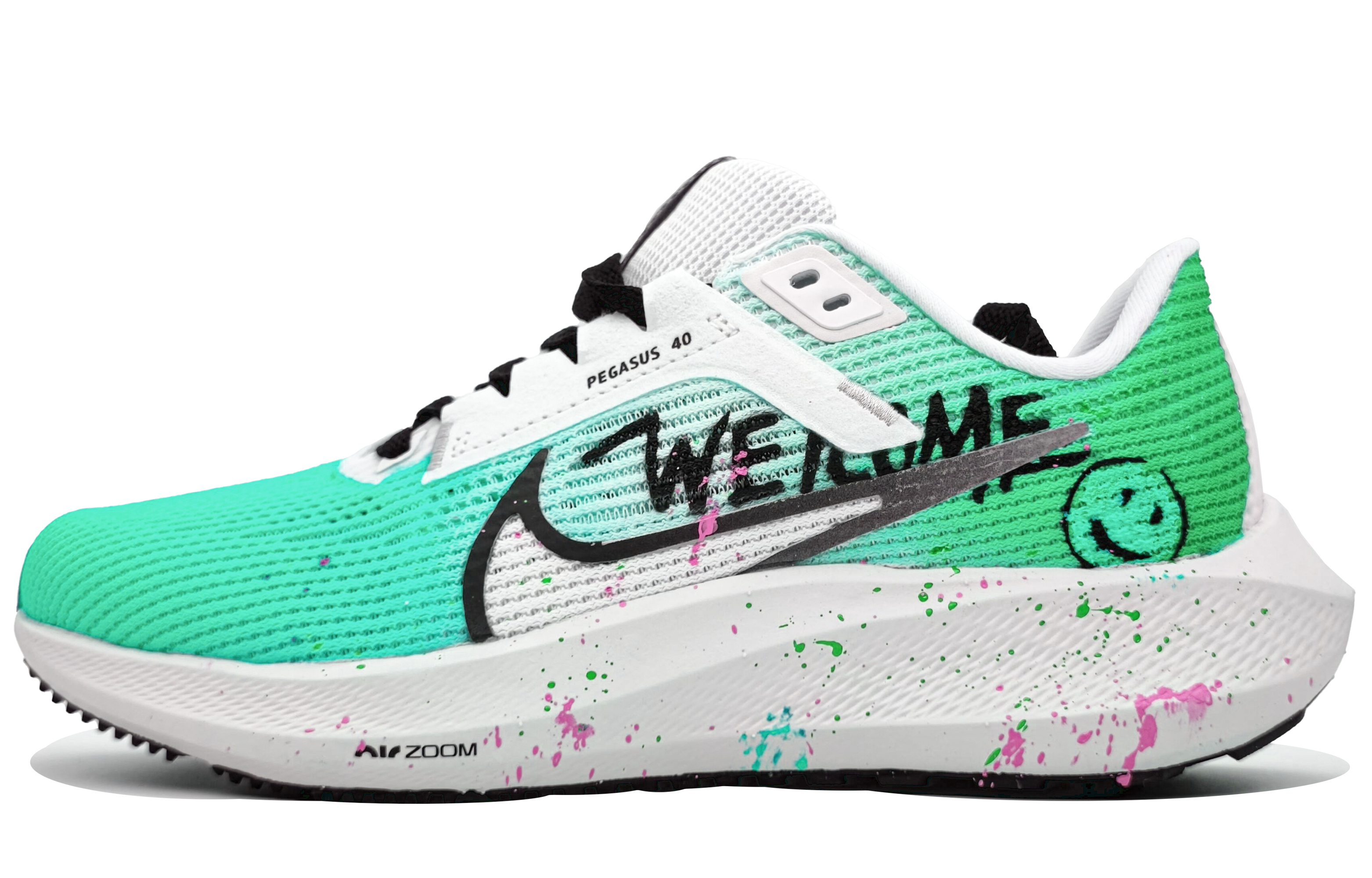 

Nike Air Zoom Pegasus 40 износостойкие дышащие нескользящие низкие кроссовки для бега, мужские, ярко-зеленые