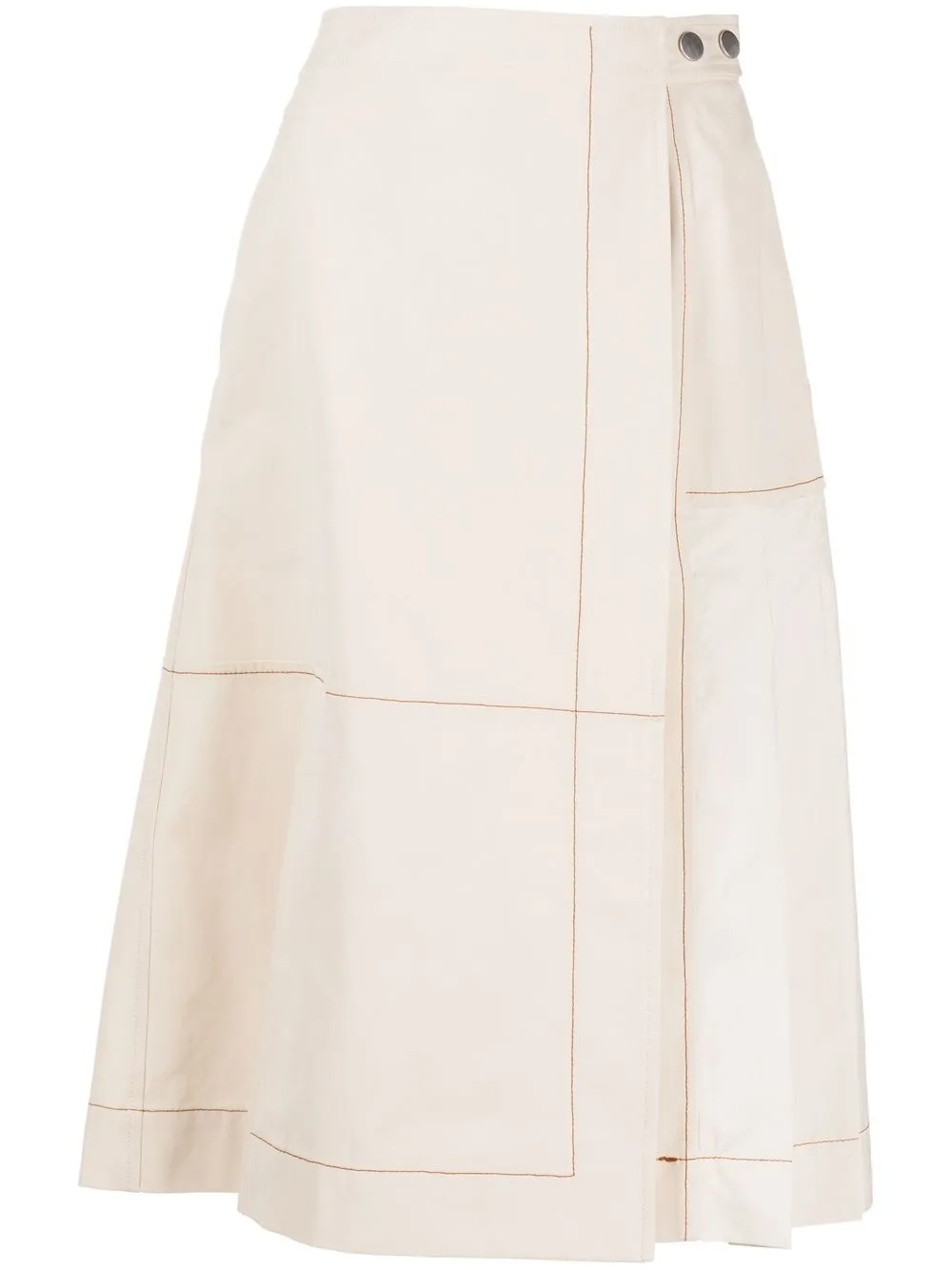 

Юбка миди со складками 3.1 Phillip Lim, нейтральный