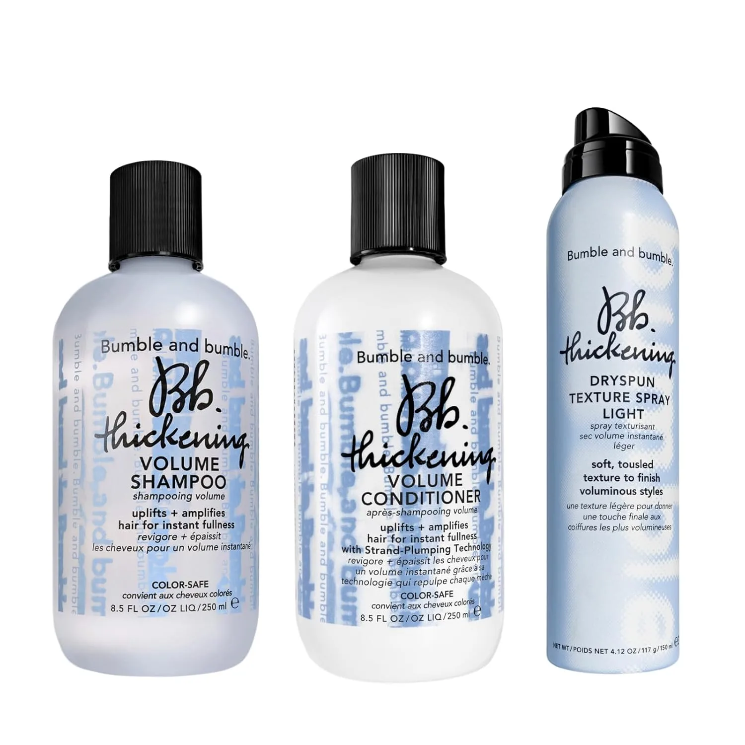 Bumble and bumble Thickening Volumizing Shampoo + Conditioner + Dryspun Texture Spray Light Full Size Set Bumble And Bumble.