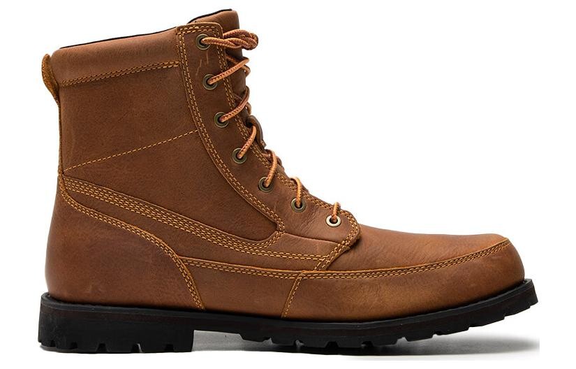 Мужские уличные ботинки Timberland с логотипом и шнуровкой, коричневый — фото 2