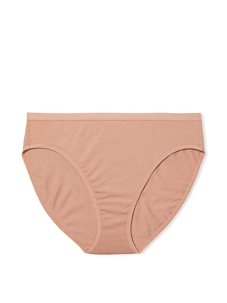 Трусики-Слипы из эластичного хлопка с высоким вырезом Victoria'S Secret, smooth praline — фото 3