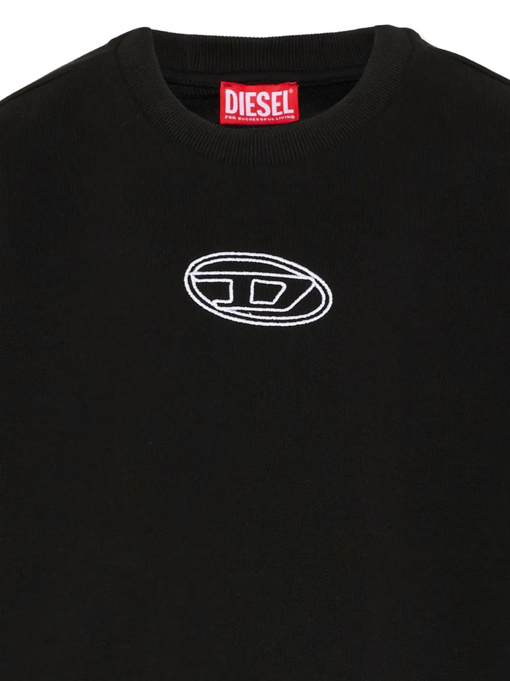 Свитшот с логотипом и круглым вырезом Diesel Kids, черный — фото 3