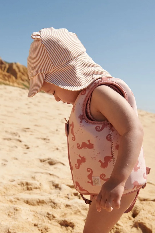 

Детская бейсболка с козырьком Senia Seersucker Sun Hat With Ears Liewood, оранжевый