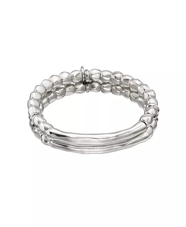 

Двойной браслет из стерлингового серебра с бусинами Unode50, silver