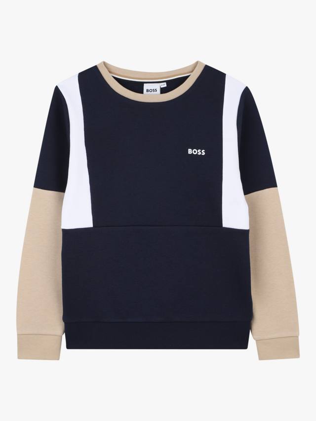 

Детский триколор свитшот BOSS HUGO BOSS, Navy/Multi