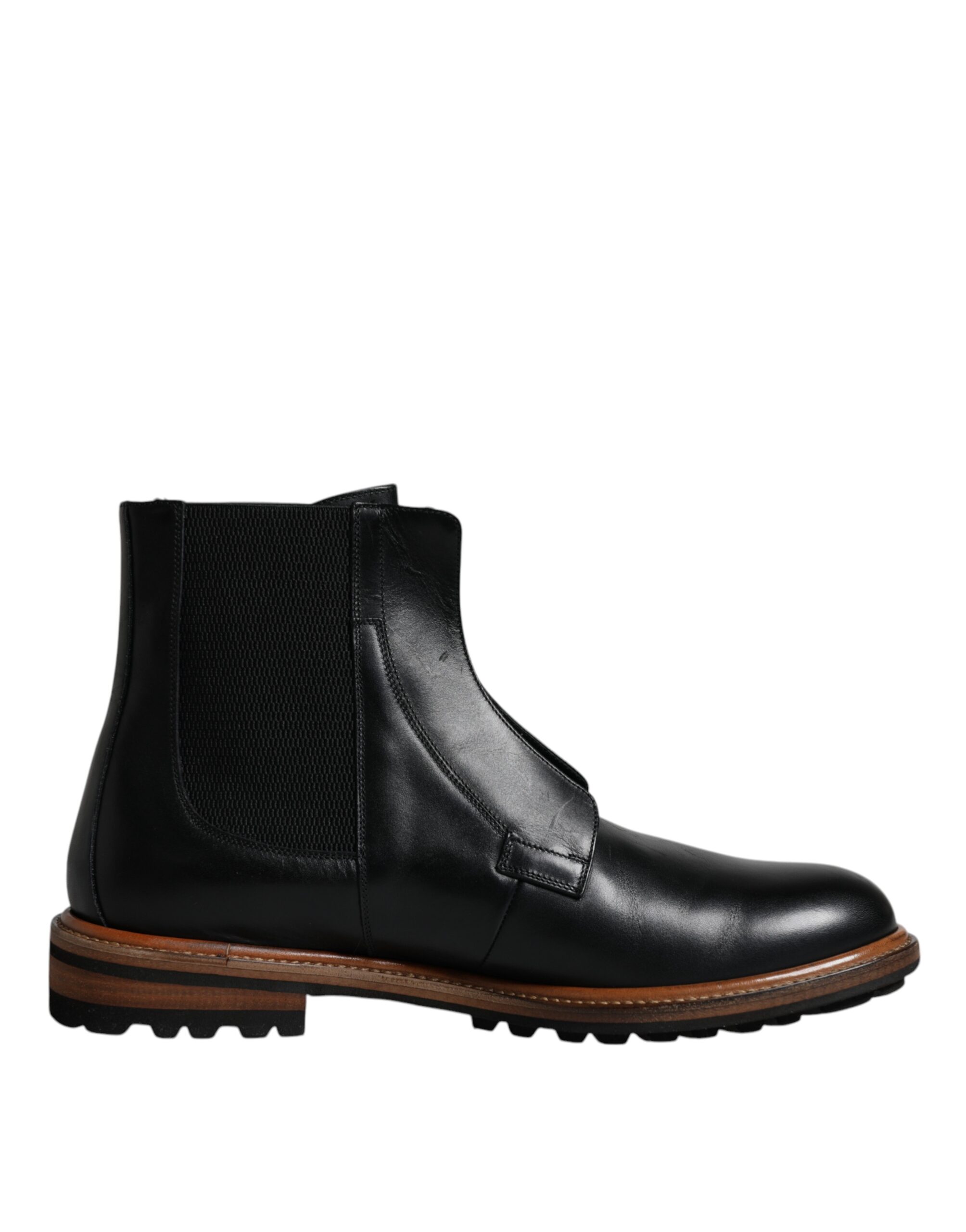 

Черные кожаные мужские ботинки Chelsea Mid Calf Dolce & Gabbana