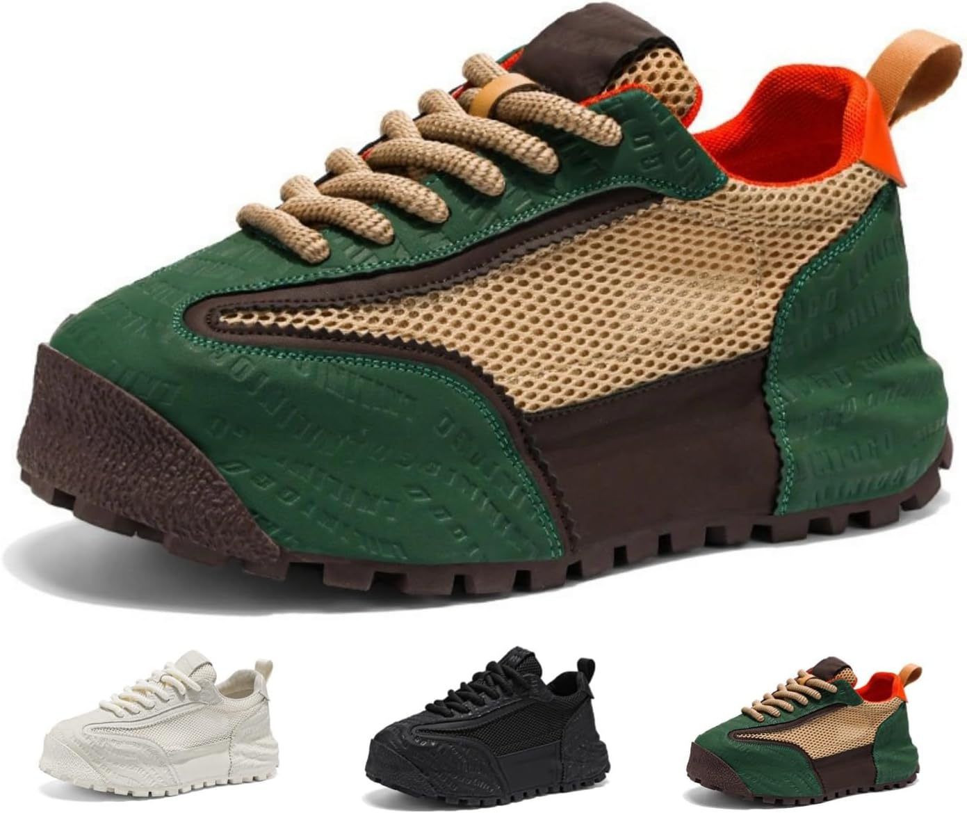 

Мужские ретро-кроссовки MACEFIL на массивной подошве, стиль «папа», дышащая сетка, противоскользящие, повседневные спортивные обувь, зеленый