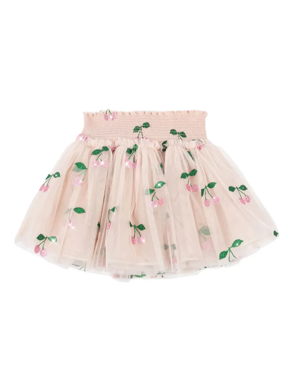 

Юбка с вишнёвым принтом и присборенной отделкой Konges Sløjd, розовый