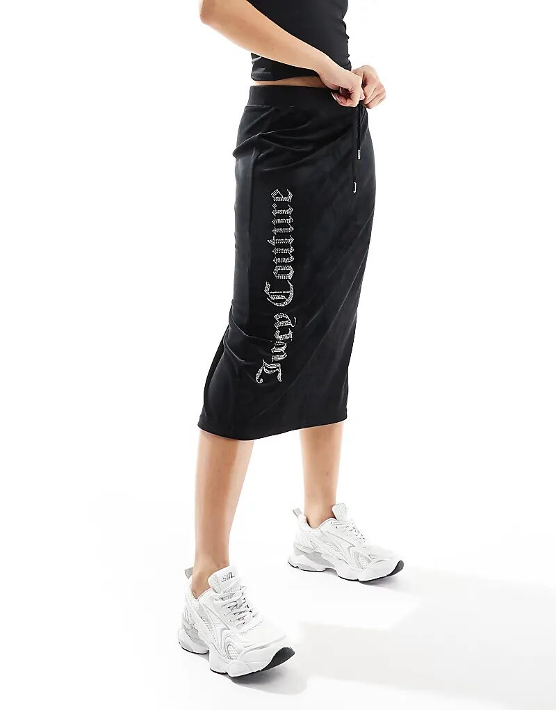 

Юбка миди с логотипом Velour черного цвета Juicy Couture