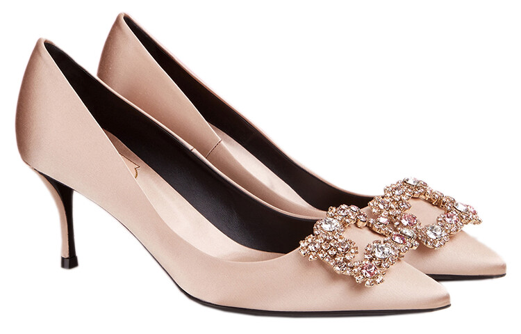 Женские туфли на высоком каблуке Roger Vivier Flower со стразами — фото 3