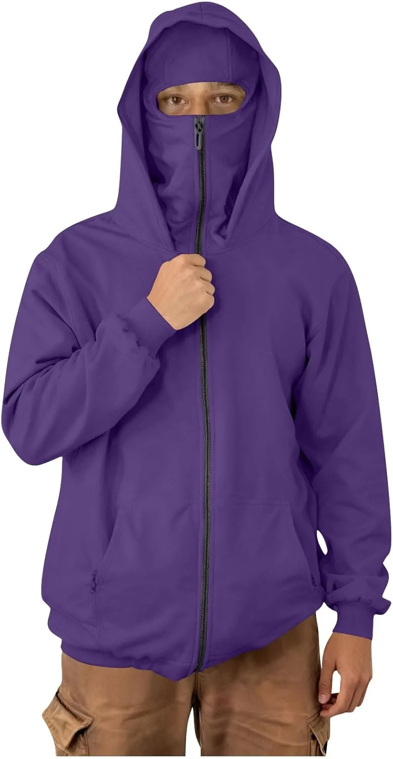 Мужской балаклава-худи с маской, двойной слой, ветрозащитный зимний zip-up — фото 2