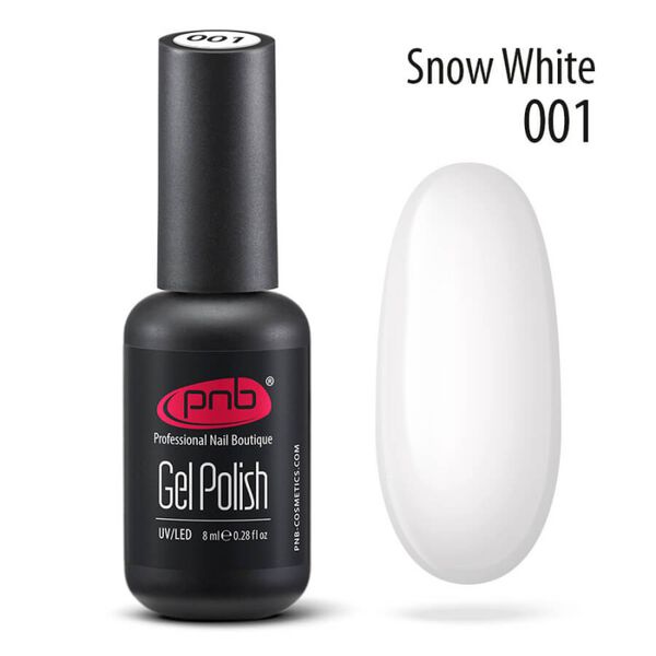 

Гибридный лак 001, 8 мл Pnb, цвет snow white